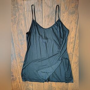 Vintage 90s romantic black silky nightgown slip dress Size 1X